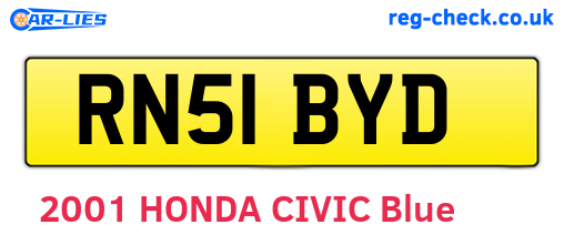 RN51BYD are the vehicle registration plates.