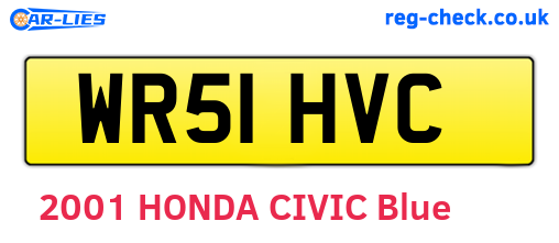 WR51HVC are the vehicle registration plates.