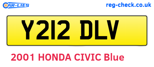 Y212DLV are the vehicle registration plates.