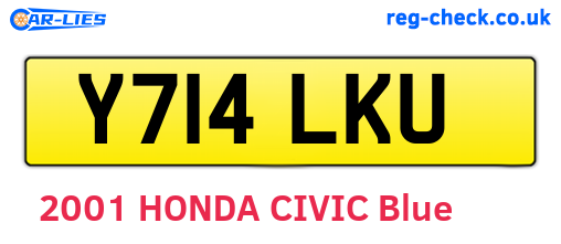 Y714LKU are the vehicle registration plates.