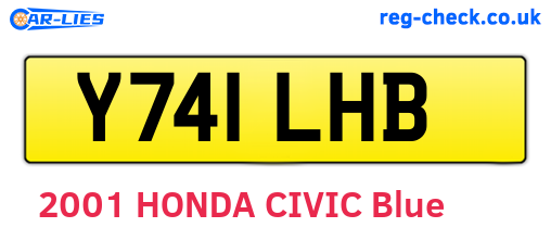 Y741LHB are the vehicle registration plates.