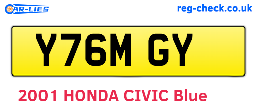 Y76MGY are the vehicle registration plates.