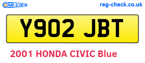 Y902JBT are the vehicle registration plates.