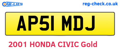 AP51MDJ are the vehicle registration plates.