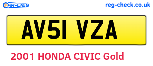 AV51VZA are the vehicle registration plates.