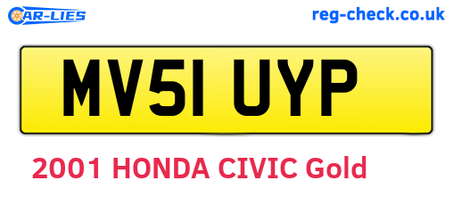 MV51UYP are the vehicle registration plates.