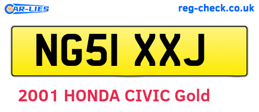 NG51XXJ are the vehicle registration plates.