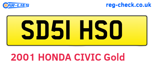 SD51HSO are the vehicle registration plates.