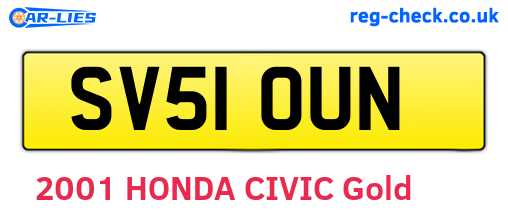 SV51OUN are the vehicle registration plates.