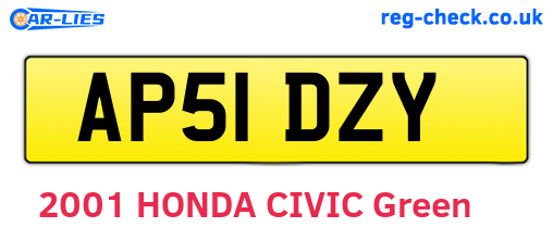 AP51DZY are the vehicle registration plates.