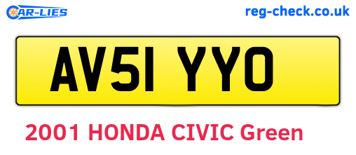 AV51YYO are the vehicle registration plates.