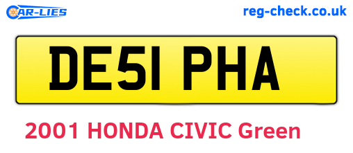 DE51PHA are the vehicle registration plates.