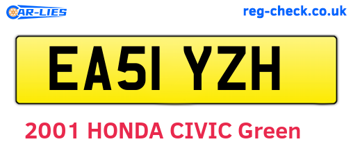 EA51YZH are the vehicle registration plates.