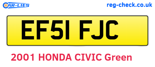 EF51FJC are the vehicle registration plates.
