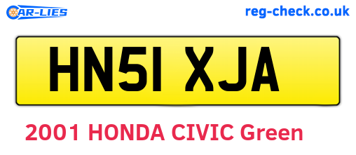 HN51XJA are the vehicle registration plates.
