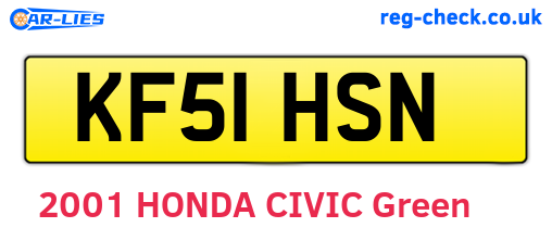 KF51HSN are the vehicle registration plates.