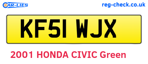 KF51WJX are the vehicle registration plates.