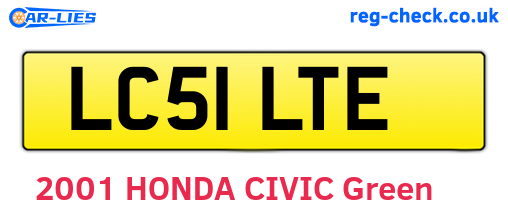 LC51LTE are the vehicle registration plates.