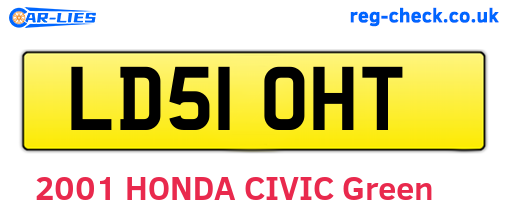 LD51OHT are the vehicle registration plates.