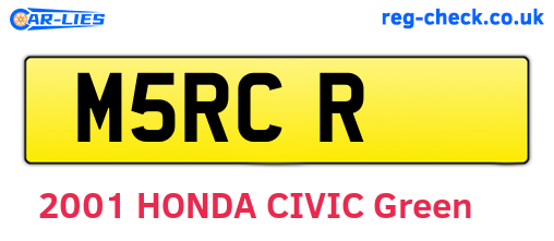 M5RCR are the vehicle registration plates.