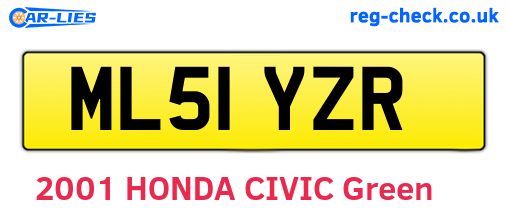 ML51YZR are the vehicle registration plates.