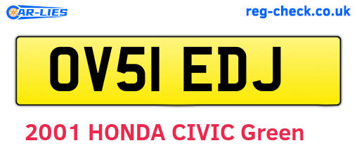 OV51EDJ are the vehicle registration plates.
