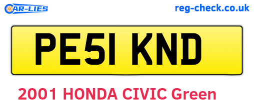 PE51KND are the vehicle registration plates.