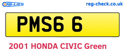 PMS66 are the vehicle registration plates.