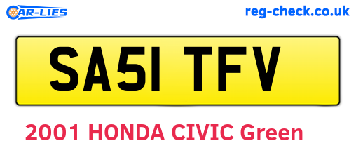 SA51TFV are the vehicle registration plates.