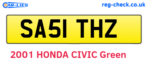 SA51THZ are the vehicle registration plates.