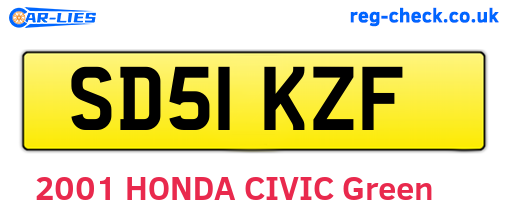 SD51KZF are the vehicle registration plates.