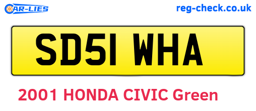 SD51WHA are the vehicle registration plates.