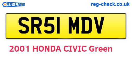 SR51MDV are the vehicle registration plates.