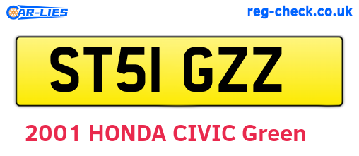 ST51GZZ are the vehicle registration plates.