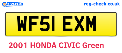 WF51EXM are the vehicle registration plates.