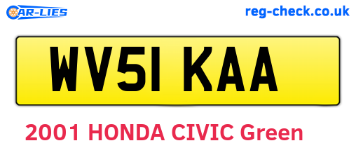 WV51KAA are the vehicle registration plates.