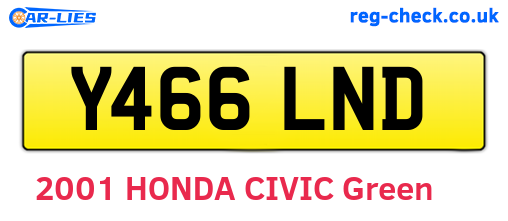 Y466LND are the vehicle registration plates.