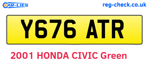 Y676ATR are the vehicle registration plates.