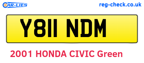 Y811NDM are the vehicle registration plates.