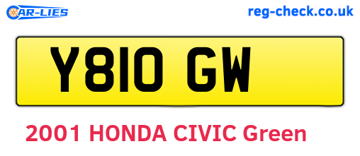 Y81OGW are the vehicle registration plates.