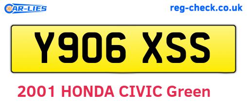 Y906XSS are the vehicle registration plates.