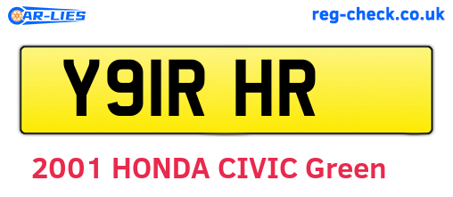 Y91RHR are the vehicle registration plates.