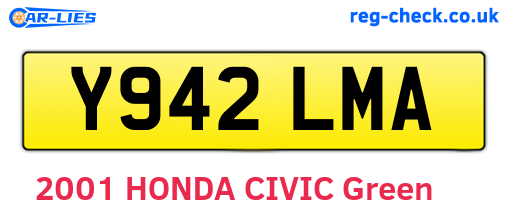 Y942LMA are the vehicle registration plates.