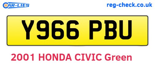 Y966PBU are the vehicle registration plates.