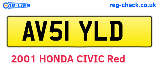 AV51YLD are the vehicle registration plates.