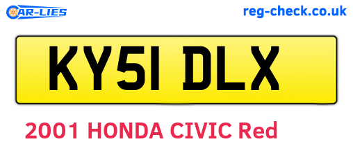 KY51DLX are the vehicle registration plates.