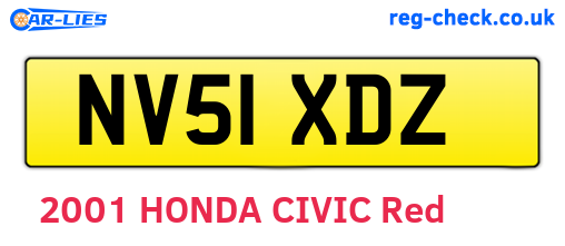 NV51XDZ are the vehicle registration plates.
