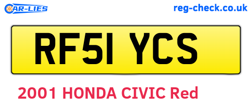 RF51YCS are the vehicle registration plates.