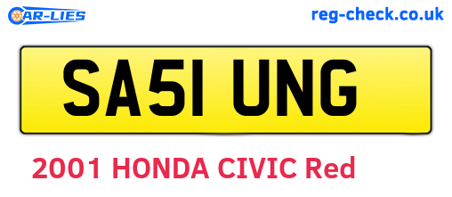 SA51UNG are the vehicle registration plates.