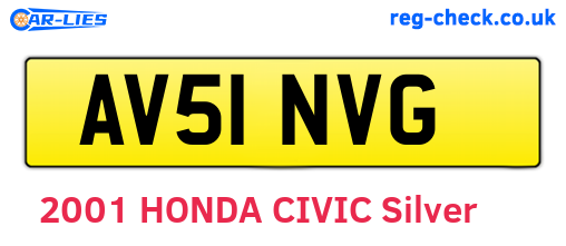 AV51NVG are the vehicle registration plates.